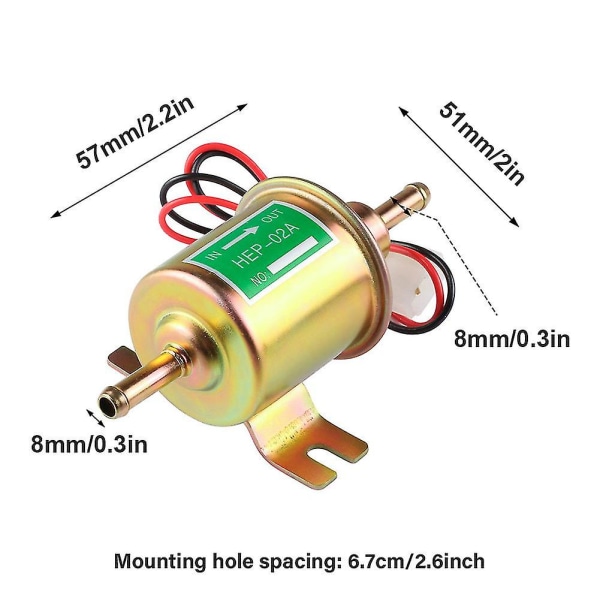 Automatisk lavtrykksbiltilbehør Universal 12v elektrisk drivstoffpumpe Inline gass