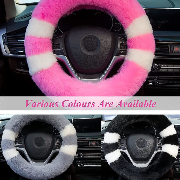 Moderigtigt pelsratbetræk - blødt og skridsikkert bilratbetræk til kvinder og piger (pink)