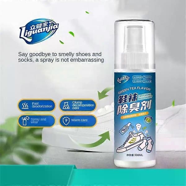 Sko Deodorant Med Flere Effekter, Effektiv Frisk Grøn Te Smag til Sko og Sokker