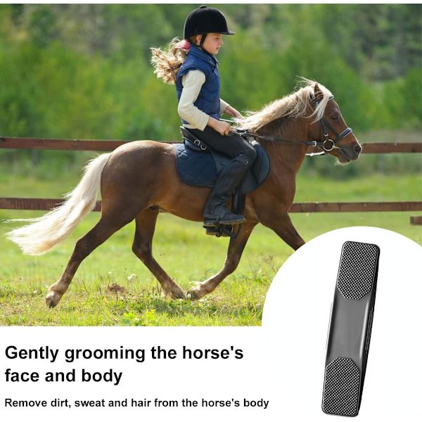 Hest massasje børste, hest massasje børste, hest stell børste, hest børste, fjerner hår, gjørme, svette og smuss, egnet for hester, katter, hunder, etc.