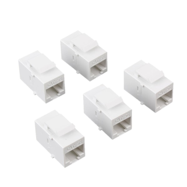 5stk Cat5 Rj45 Kopler Hun Adapter For Keystone Panel Whi