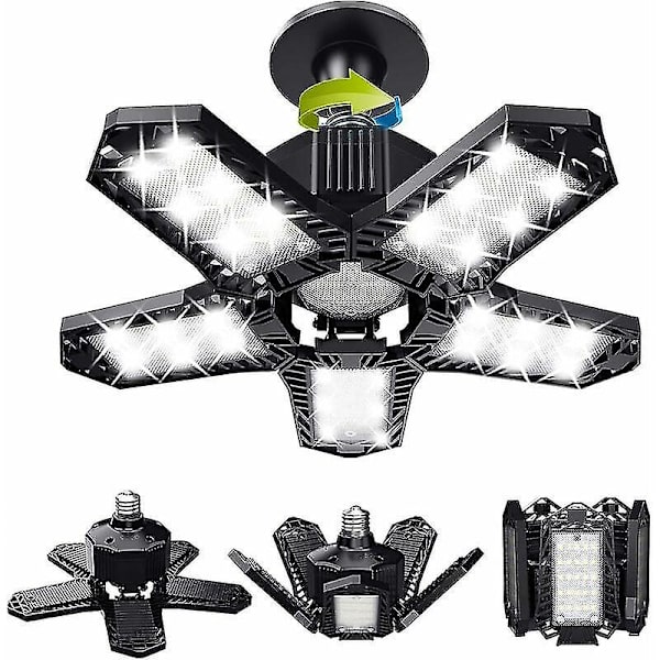 Deformerbar LED-garagesats - 120W 12000lm verkstadslampor i taket