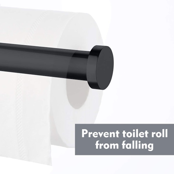 Sort håndklæde- og toiletrulleholder sæt badeværelsestilbehørssæt 2 dele toiletrulleholder og knager SUS 304 rustfrit stål vægmonteret
