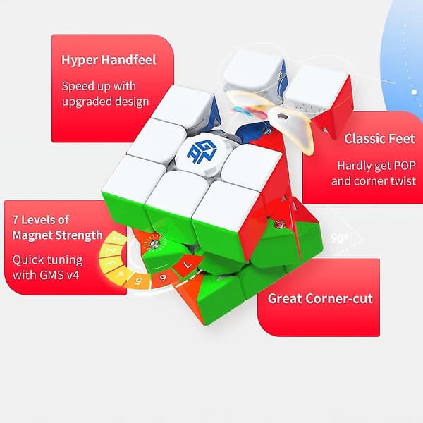 Gan356 3x3x3 Magnetisk Magic Cube Stickerless 356 Cubes 3x3
