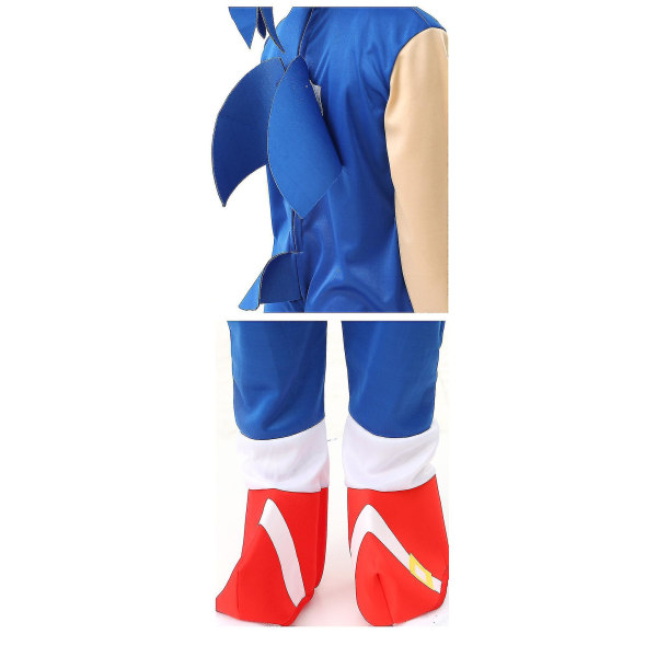 Cosplay kostymer Kids Mus Party Jumpsuit + Hansker Sonic Blue L