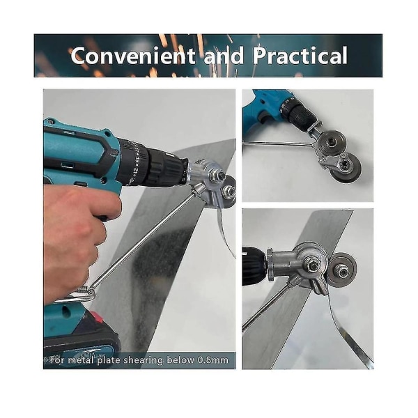 Elektrisk drill saks platekutter, metall nibbler drillfeste med adapter, DIY metallsaks att