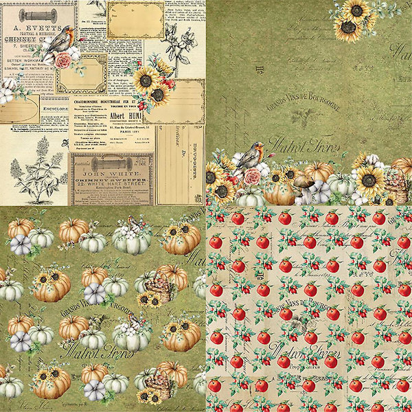 24 stk 6x6'' Høstgresskar Mønster Bakgrunnsblokk Papir For Scrapbooking Dekor Journal Album Diy Memopads Håndlaget