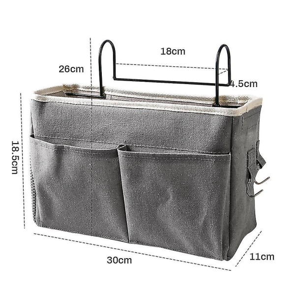 Hengende Oppbevaringspose for Sengeside, Lomme-Organiserer, Garderobe-Organiserer, Lerretovertrekk, Soverom, Bad, Magasin-Bærepose, Oppbevaringspose, Organizador-Pouch Ns2