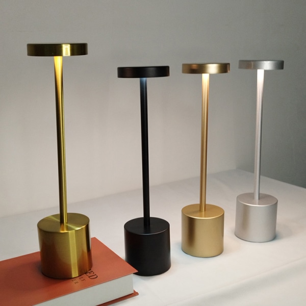 Moderne LED genopladelig bordlampe Restaurant USB sengebord Tyrant gold