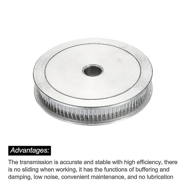 80 tänder 12 mm hål timingremskiva, aluminium synkronhjul silver med skruv för 3d-skrivarrem