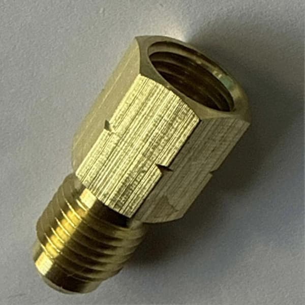 R32 Kølemiddel Messingadapter, 1/4\" Hun Til 1/4\" Han Omvendt Gevindfitting