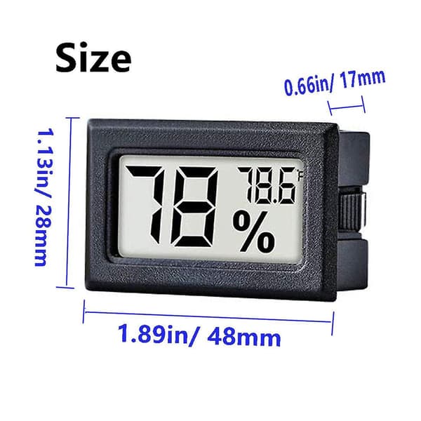 2-pakke Mini Digital Hygrometer Gauge Og Termometer