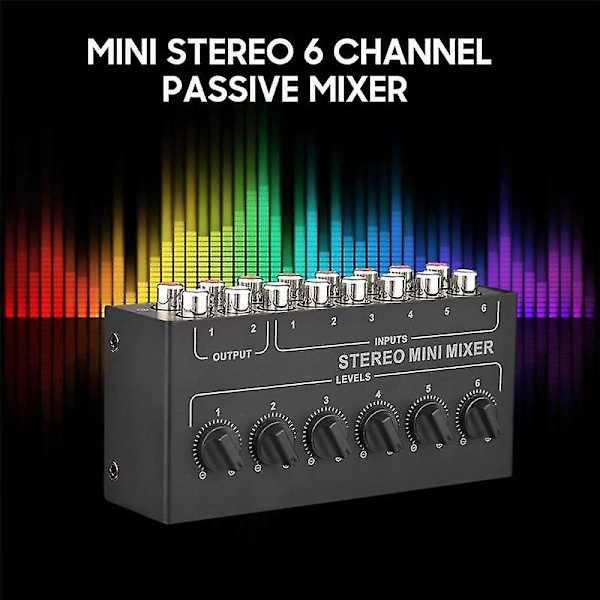 Cx600 Mini Stereo 6-kanals Passiv Mixer Rca Bærbar Lyd Mixer 6 Ind 2 Ud Stereo Fordeler Vo