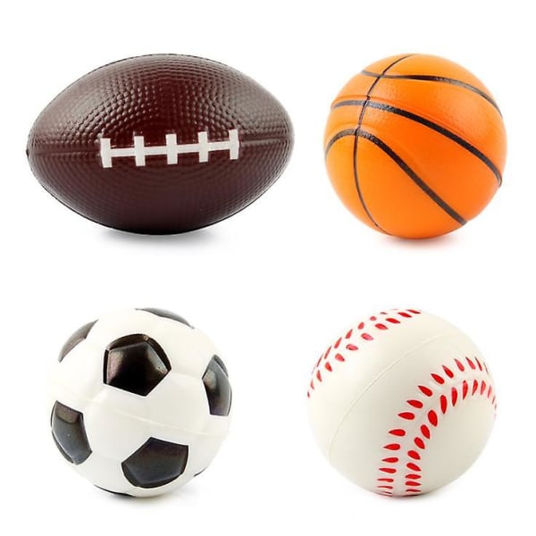 Grip Ball Rugby Koripallo Foam Ball, 4 pallon set taaperoille Pehmeä  jalkapallo, baseball, koripallo ja rugby lapsille d883 | Fyndiq