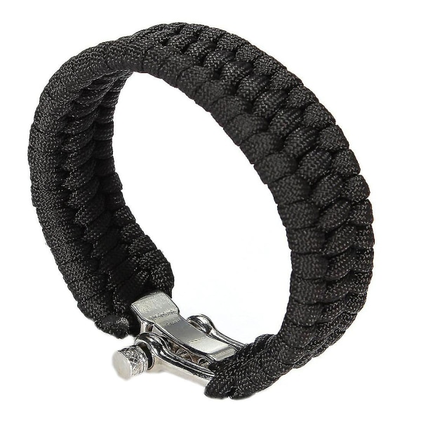 Justerbar spenne Paracord Parachute Cord Armbånd Spenne New Black