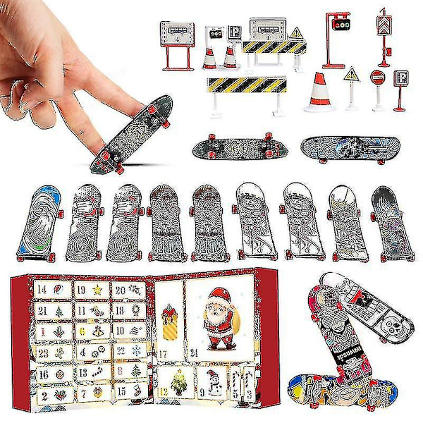 Mini Finger Skateboard Adventskalender 24 Dagar Jul Med Färgglada Brädor För Barn Tonåringar Vuxna Högkvalitativ Gåva