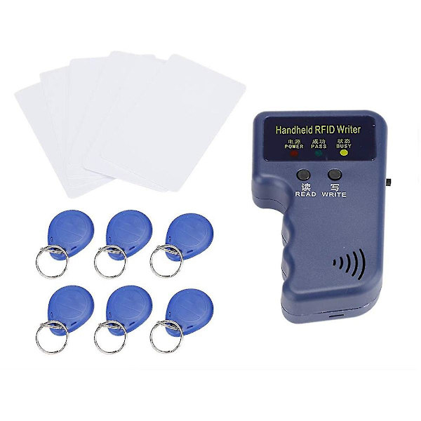 Handhållen RFID-kortkopierare 125kHz ID (EM4100//AWID) Dupliceringsläsare/skrivare med 6 skrivbara nyckelringar
