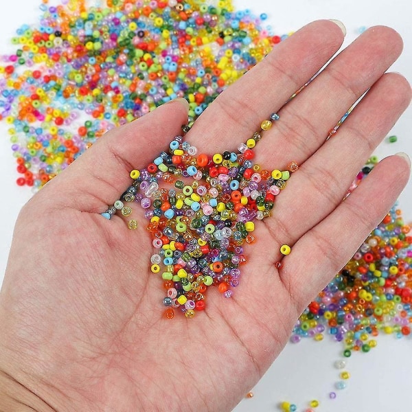 Siemenet rannekoruihin, 24 väriä 3mm värillistä pientä lasia
