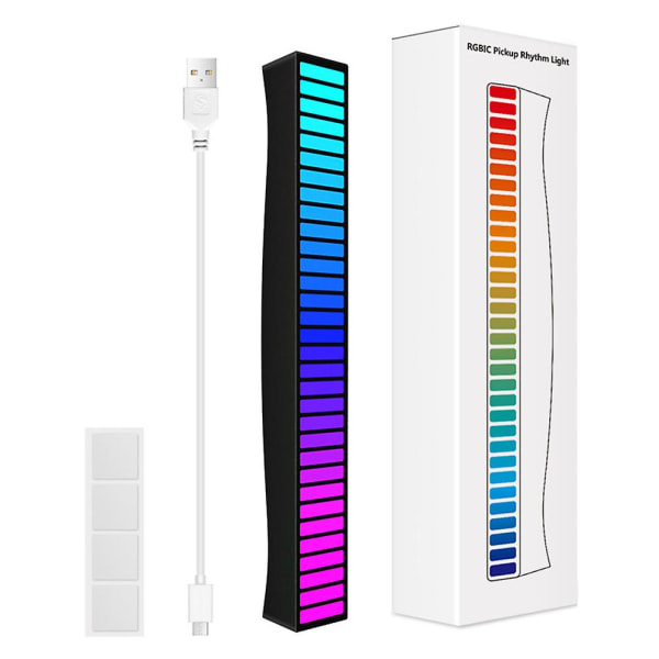 Sound Reactive Led Light Bar Rgb Colorful App Control Audio Music Rhythm Dynamic Strip Light For Car Gaming Pc Tv Room