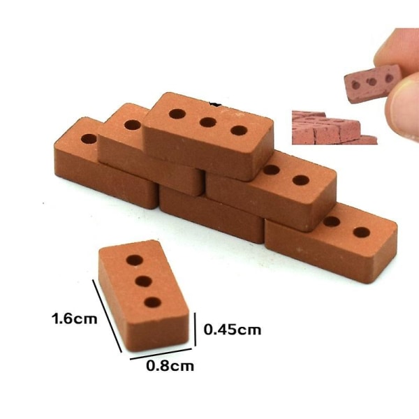 Tegelbyggnad Rollspel Leksak, Livsstorlek 1,6*0,8*0,45 cm Falska Låtsas Skum Byggklossar 100 st