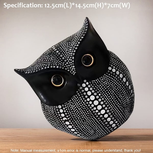 Uggla Dekoration, Harts Uggla, Uggla Staty Idé Present, Uggla Trädgård Dekoration, Uggla Staty Dekoration, Uggla Dekoration Figur, Harts Djur Skulptur (Svart)