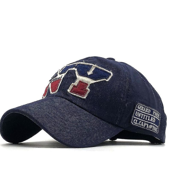 Unisex mode bomuld baseball kasket Snapback hat til mænd Kvinder solhat Bone Gorras Patch Broderi Forår Sommer Fiskekasket blue