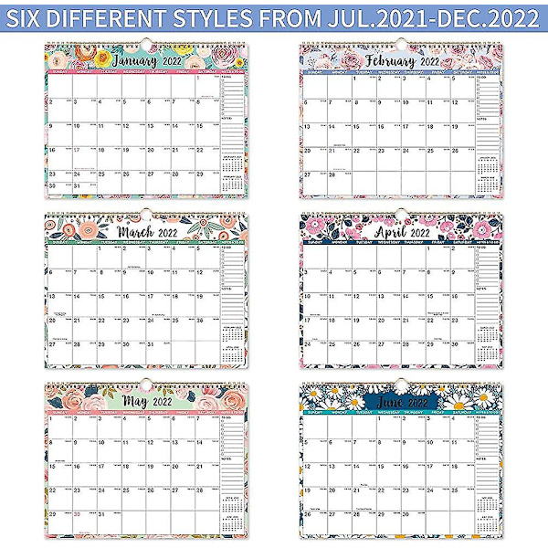 2021-2022 Kalender - 18 Månaders Väggkalender Med Tjockt Papper, 14,6 \"x 11,5\"