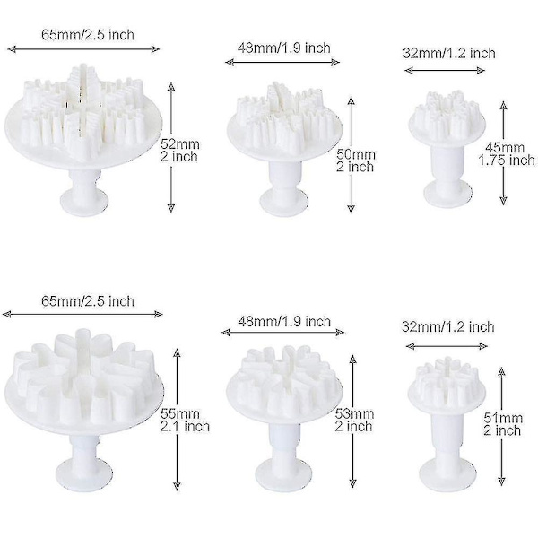 6 stk Fondant Snemænd Cookieskærer Udsmidnings Stempel Kage Dekoration