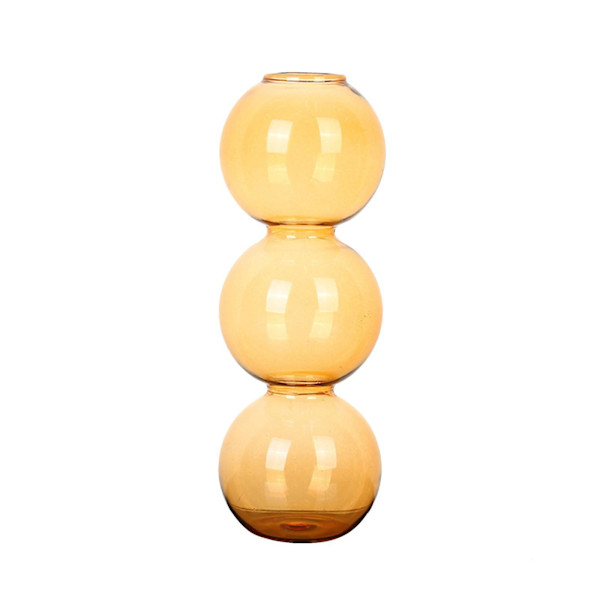 Multi-storleks Vas Vas Glasflaskor Transparent Tre Bollar I Vindprydnad Orange 17