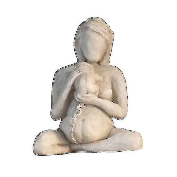 Heminredning Staty Naken Födelse Kvinna som håller en baby Handsnidad Modern Skulptur Dekoration För Mamma Prydnad För Office Sovrum Starlight