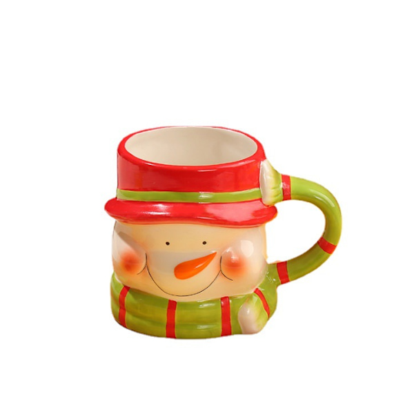 Julmugg Keramisk Djurkopp Santa Claus Älg Par Vattenkvarn Mjölk Kaffe Te M snowman without cover