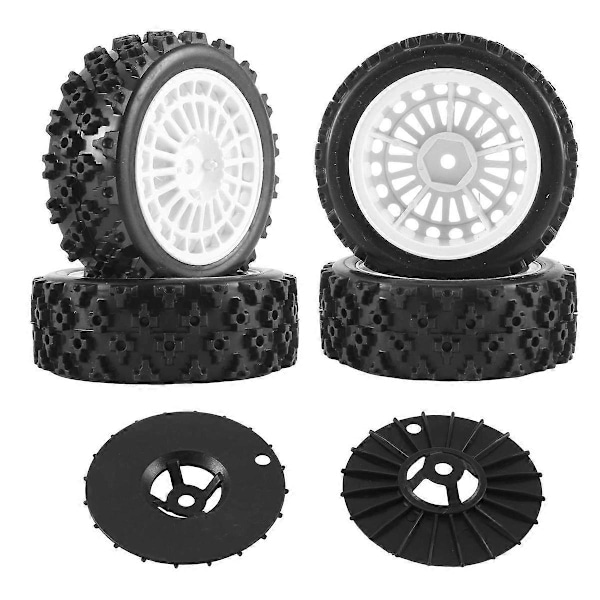 4 st Gummidäck Hjul för XV01 TA06 TT01 TT01E TT02 TT02B PTG-2 1/10 RC Bil Uppgraderingar Delar Tillbehör, 2