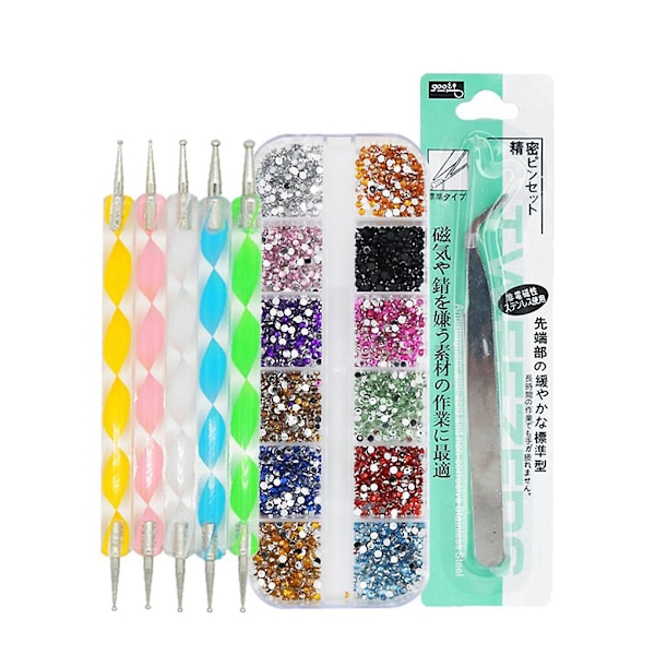 Art Strass Picker Dotting Pen Pinsett Set Kläder Skor Väskor