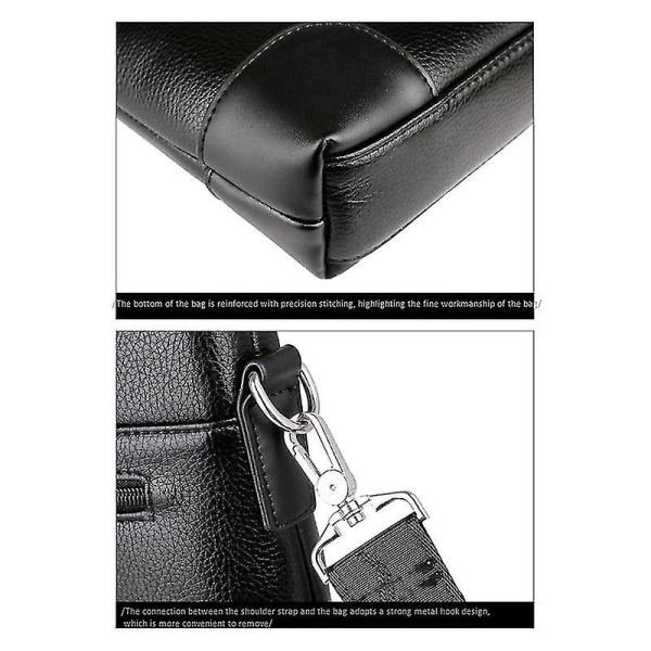 Lingzhidaishu Brand Business mænds dokumentmappe Højkvalitets læder til mænds bærbare taske Messenger Bag Me
