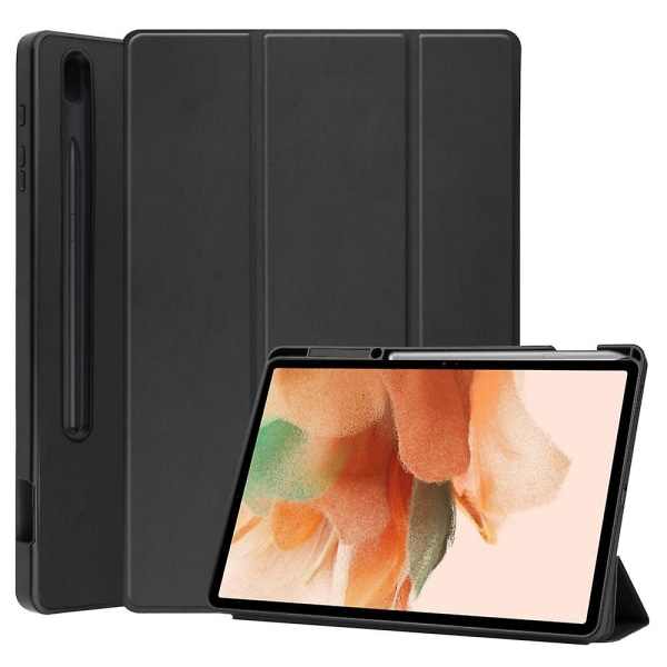 Hlle Kompatibel Med Samsung Galaxy Tab S7 Fe 12.4 5g/ S8+ Plus 5g 2022/ S7+ Plus 12.4, Ultra Dnn Mit Standfunktion Slim Pu Leder Passt