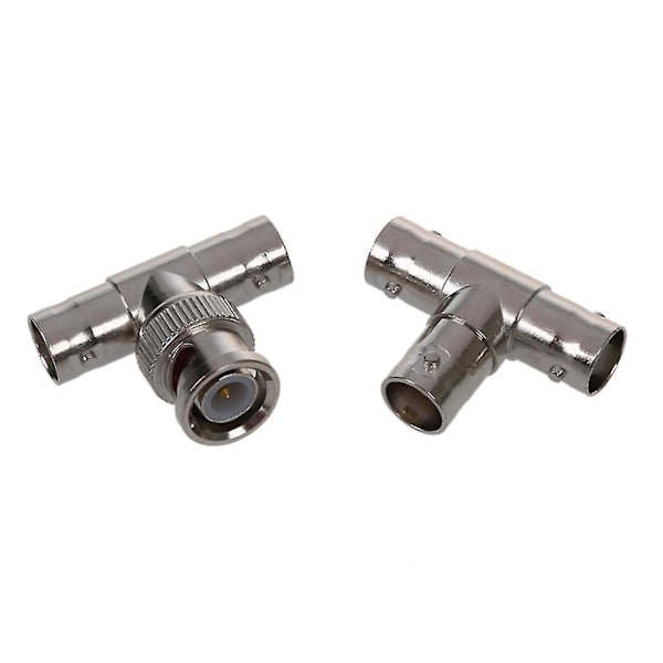 BNC-hane till 2 honkontakts RF-koaxial T-adapter med BNC-honkontakt 3-vägs splitter
