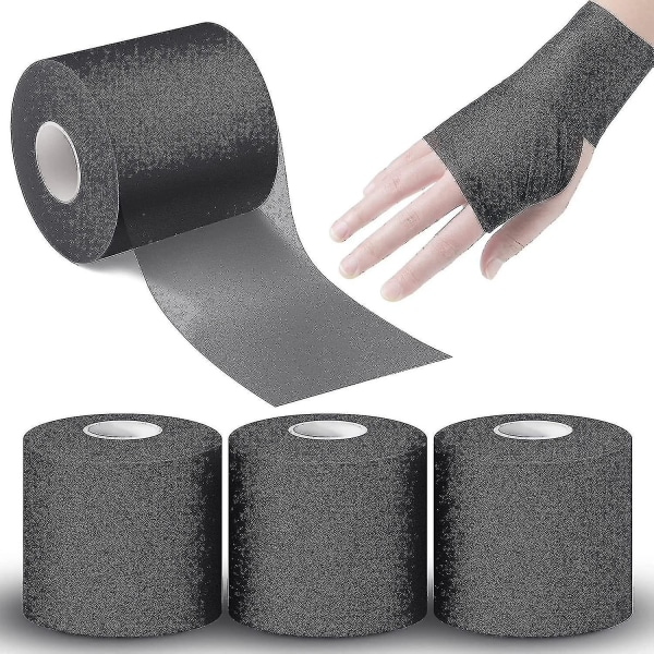 Yaju Athletic Pre Wrap Tape For Sports Pre-Wrap Athletic Tape 2,75 tommer x 30 Yards 3 stk-svart