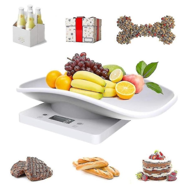Digital kjæledyrvekt Elektronisk matvekt for kjøkken med LCD-skjerm 10 kg/22lb