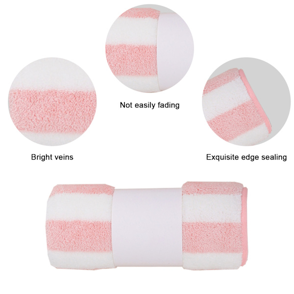Pehmeä ja imukykyinen korallin värinen puuvillapyyhe kasvojen pesuun ja kodin käyttöön pink