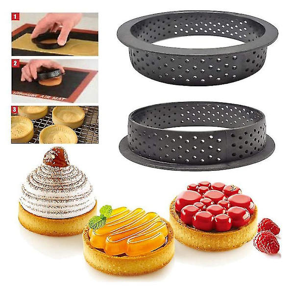 4 stk kakeform tertering perforert rund mousse sirkel Round