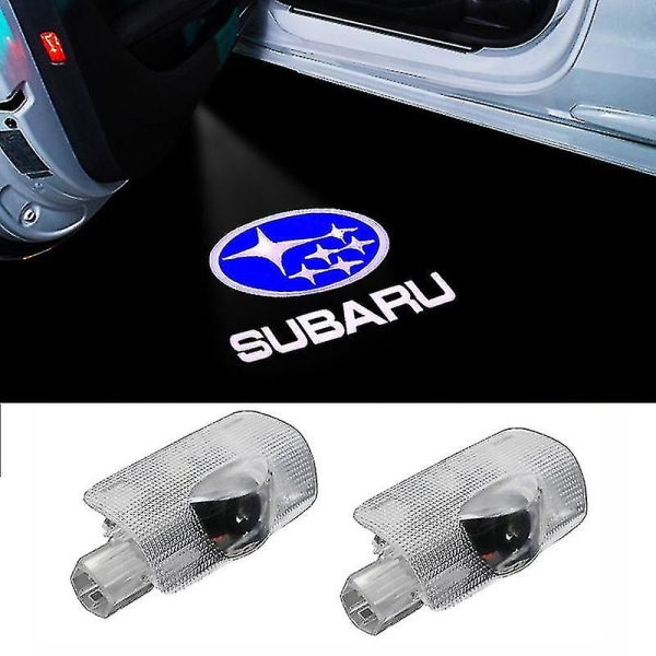 2pcs Welcome Lights For Subaru Brz Forester Outback Legacy Impreza Tribeca Xv Led Laser Projector Light Logo Door Light Floor Lamp B Style