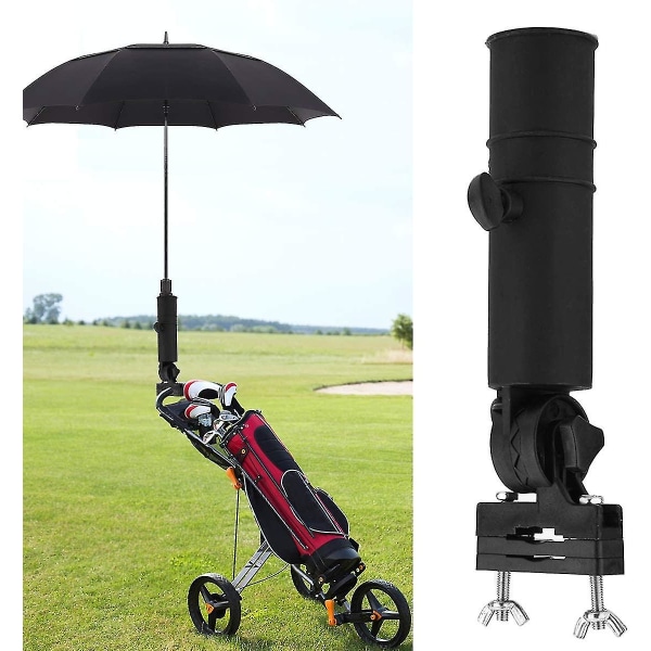 Golfkärryjen sateenvarjopidike Universal golfkärryjen sateenvarjopidike Helppo asentaa kaikkiin golfkärryjen kahvoihin musta