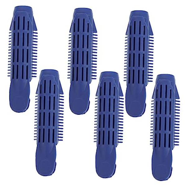 6 stk. Roller Lazy Curler Koreanske Hårklemmer Hårstyling Værktøjer Elektrisk Dark blue fluffy clip *6