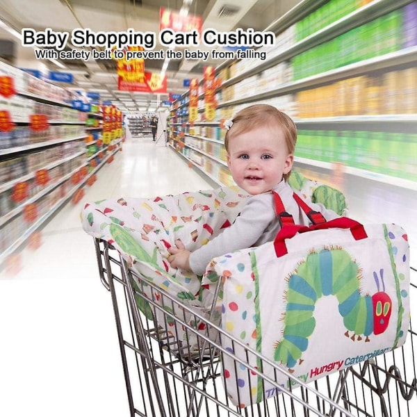 Bærbar babyindkøbsvogn dækker højstolsdækken med opbevaringslommer til de fleste købmandsvogne, høje stole, babyspisestole