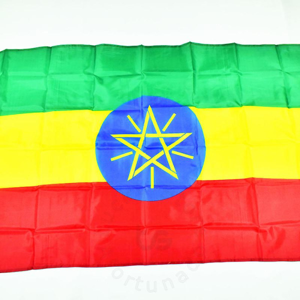 Etiopien 90*150 cm Flagbanner hængende Etiopiens nationale flag til møde, parade, fest.hængning, dekoration