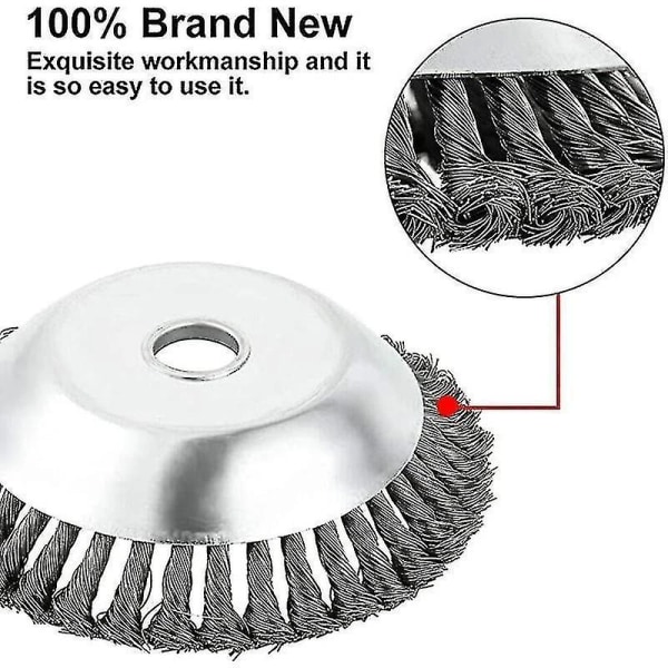 150mm Ståltrådhjul Trädgård ogräs borste gräsklippare gräsätare trimmer borste skärare verktyg trädgård grästrimmerhuvud ogräs borste-yky