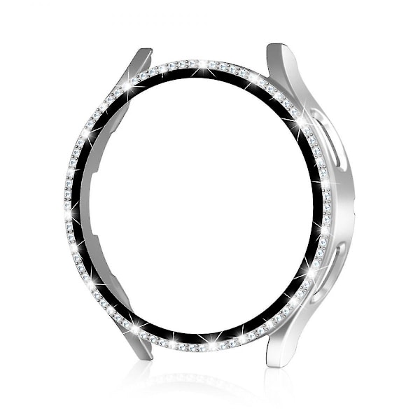 Blingfodral till Samsung Galaxy Watch 5 40mm, hårt PC-kristalldiamantram skyddande fodral + härdat glasskydd