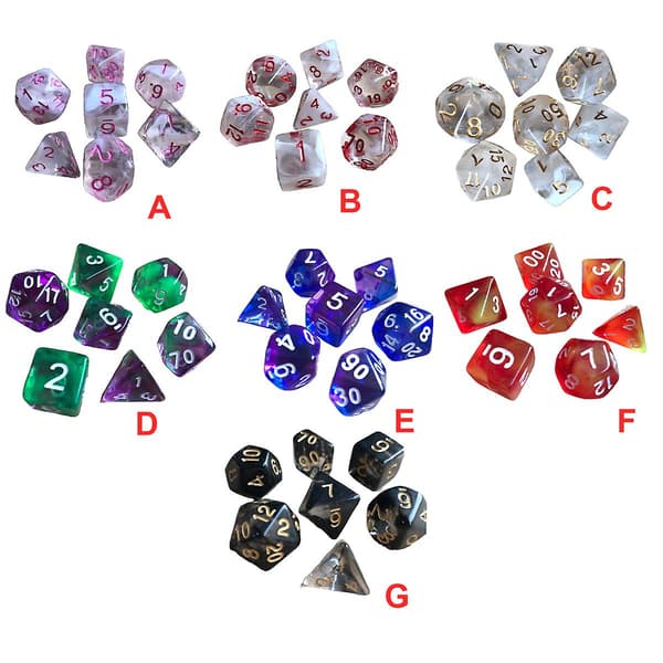 1 set polyhedral tärningar dubbelfärgade akryl leksaker intressant rollspel