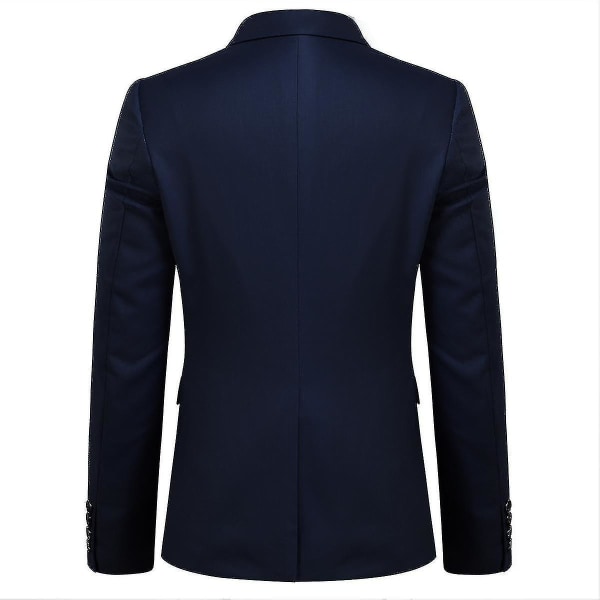 Herredragt Business Casual 3-delt jakkesæt blazerbukser Vest 9 farver Z Navy S