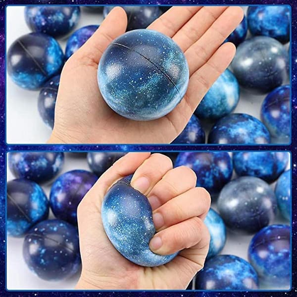 20 stk. Galaxy Stressbolde, 2,5 tommer Rumtema Klemme B